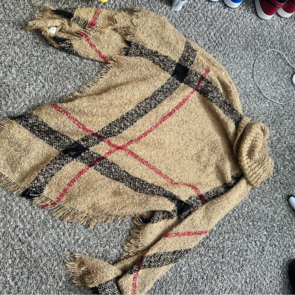 Plaid Fringe Women's Sweater